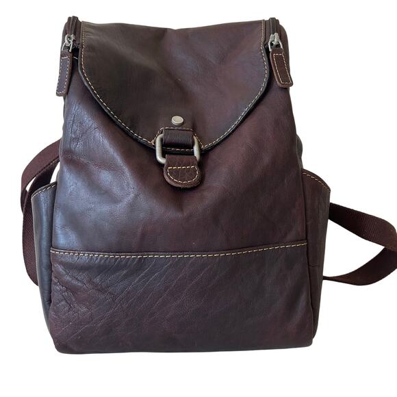 Jack Georges Leather Convertible Voyager BackPack Crossbody brown designer boho - Picture 1 of 15